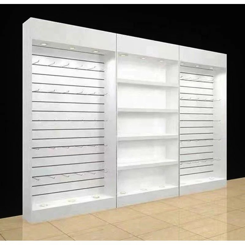 Phone Accessories Store - custom，Wooden Slatwall Mobile Phone Accessories Cabinet