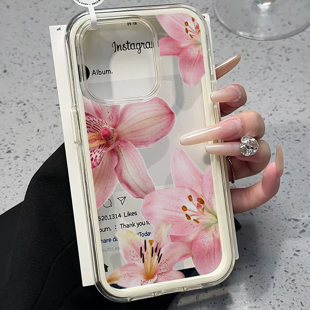 Phone Accessories List - Pink Lily Flower Clear Phone Case