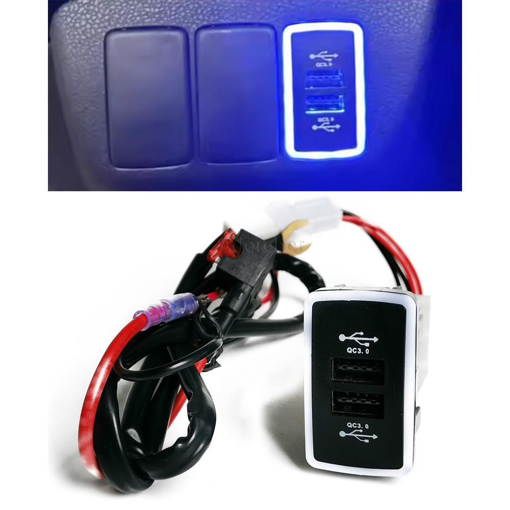 Phone Accessories Charger - 1PC Blue LED Car Charger Socket