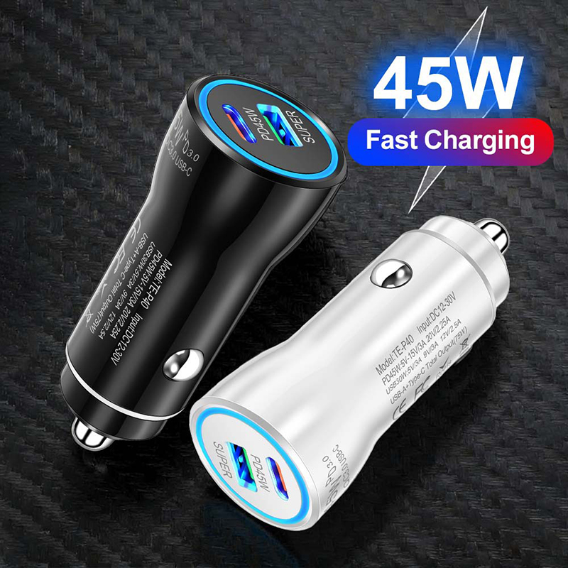 Dual Port 45W USB C Car Charge - đánh giá và giá Phone Accessories Charger