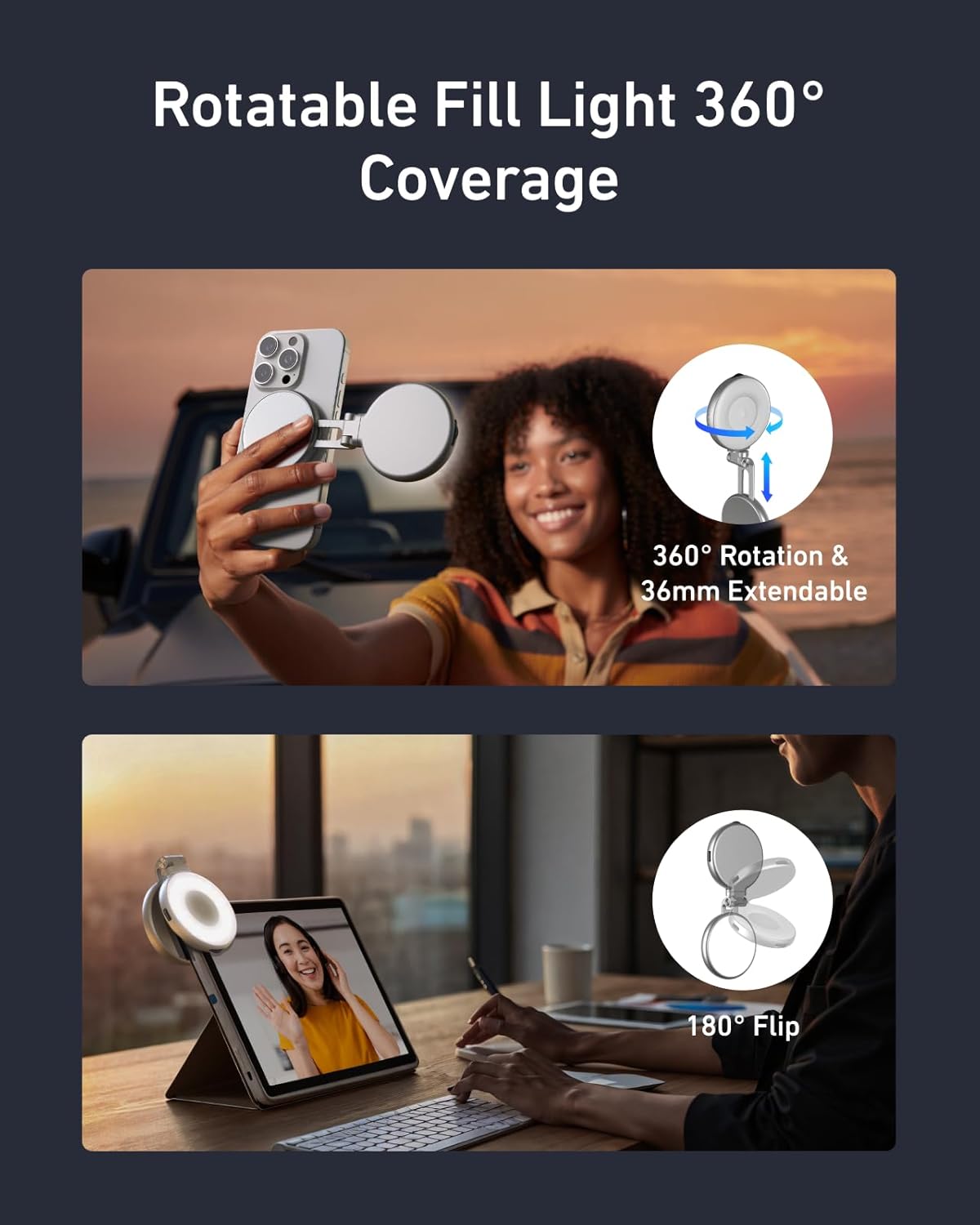 Magnetic Selfie Light Kit Port - đánh giá và giá Phone Accessories Kit
