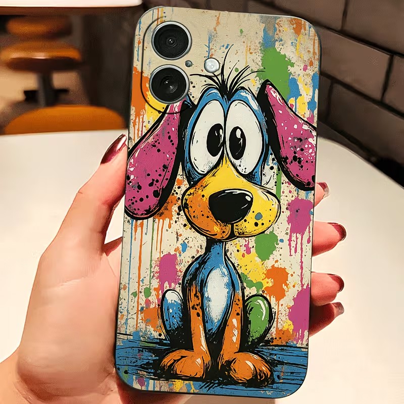 Graffiti Colored Puppy TPU Pho - đánh giá và giá Phone Accessories List