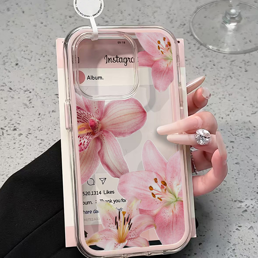 Pink Lily Flower Clear Phone C - đánh giá và giá Phone Accessories List
