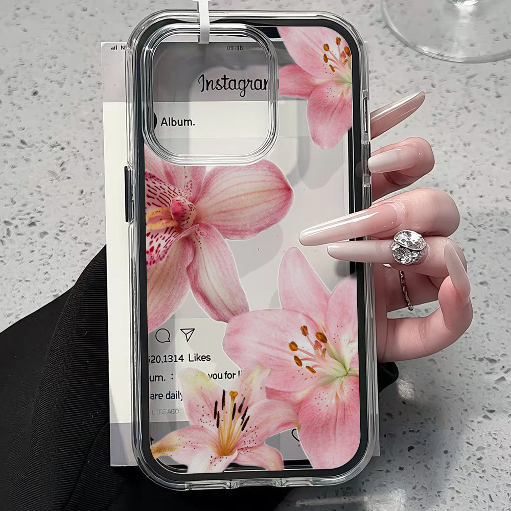 Pink Lily Flower Clear Phone C - đánh giá và giá Phone Accessories List