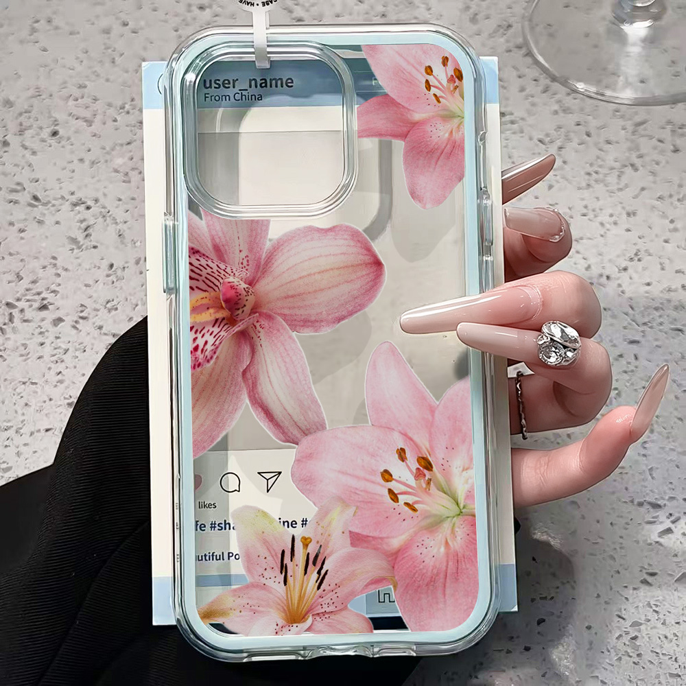 Pink Lily Flower Clear Phone C - đánh giá và giá Phone Accessories List